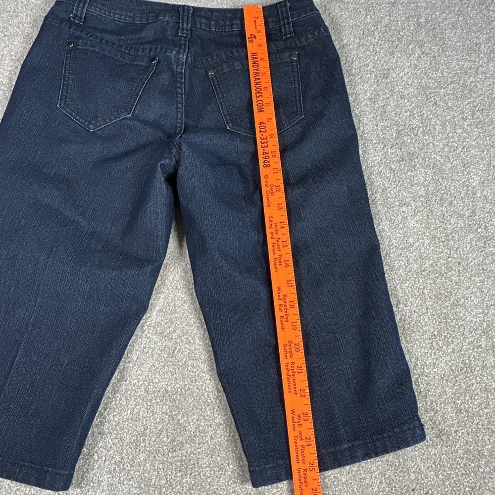 CJ Banks Women Denim Mod Curvy Fit Capri Petite Woman 6P Jeans A1705‎ embroidery - Picture 9 of 14